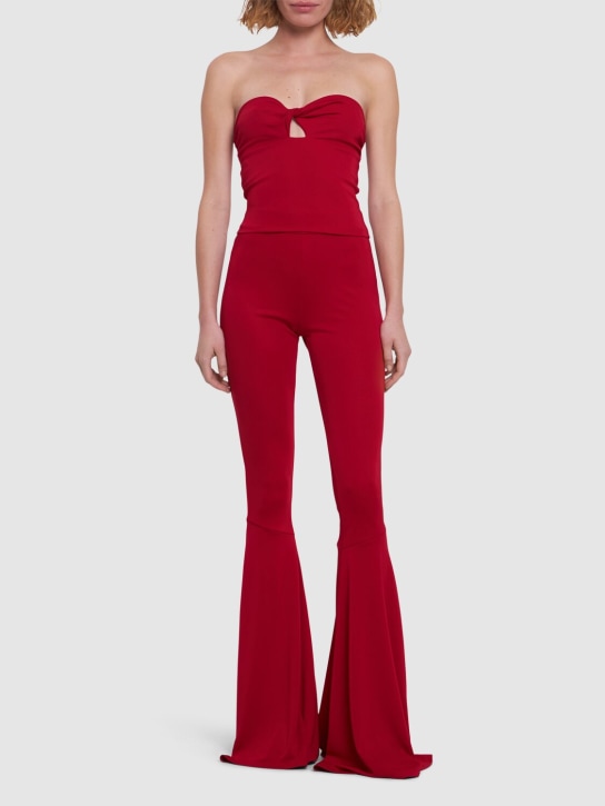 The Andamane: Peggy maxi flared jersey pants - Red - women_1 | Luisa Via Roma
