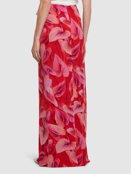 The Andamane: Phoebe printed viscose midi wrap skirt - Red/Multi - women_2 | Luisa Via Roma