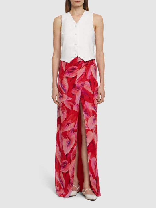 The Andamane: Phoebe printed viscose midi wrap skirt - Red/Multi - women_1 | Luisa Via Roma