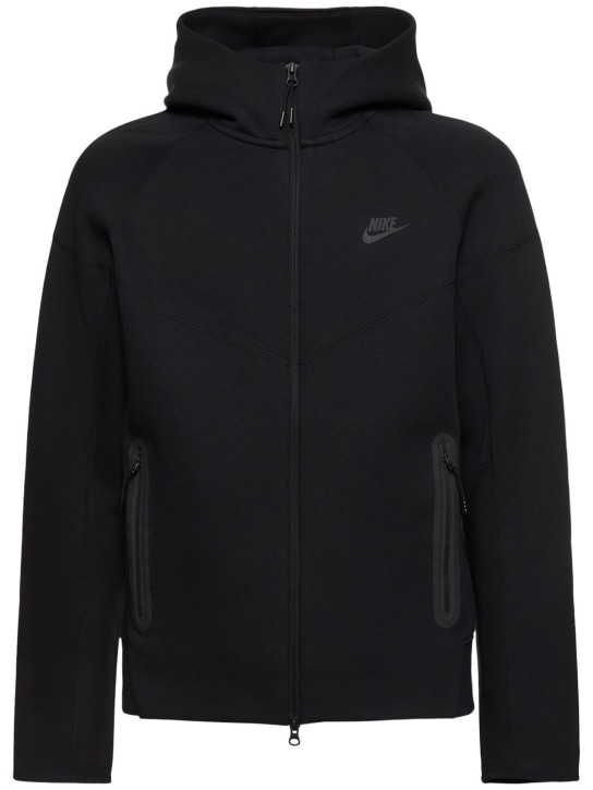 Nike: Windrunner tech fleece full-zip hoodie - Black - men_0 | Luisa Via Roma