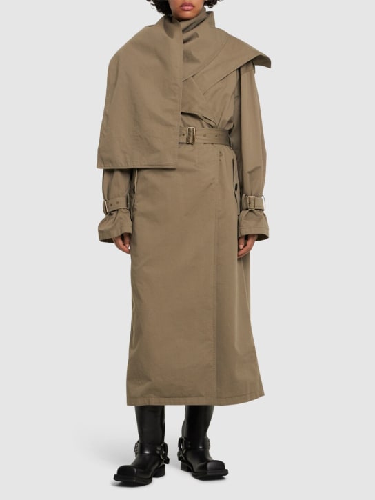 Acne Studios: Oversized cotton twill trench coat - women_1 | Luisa Via Roma