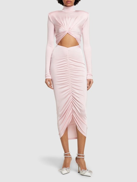 The Andamane: Kim stretch jersey cutout midi dress - Pink - women_1 | Luisa Via Roma