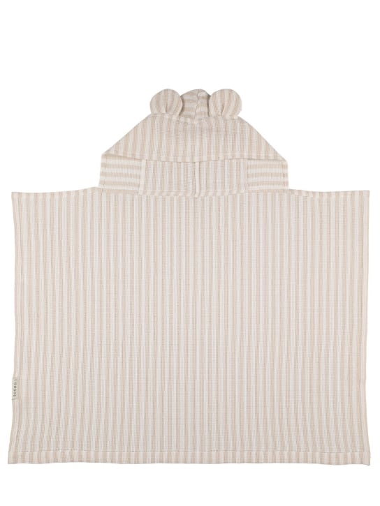 Liewood: Organic cotton hooded towel - Beyaz - kids-girls_0 | Luisa Via Roma