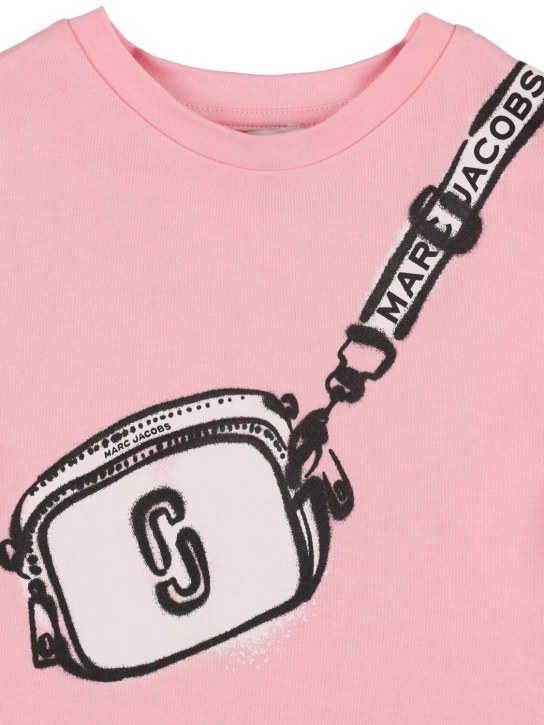 Marc Jacobs: 棉质平纹针织双面布T恤 - 粉色 - kids-girls_1 | Luisa Via Roma