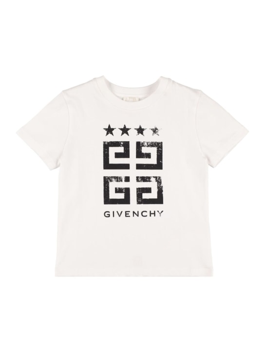 Givenchy: T-shirt en jersey de coton - Blanc - kids-boys_0 | Luisa Via Roma