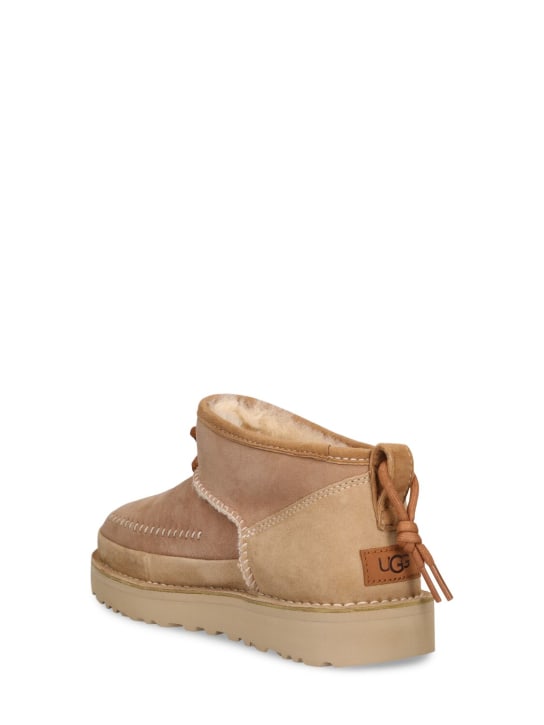 Ugg: 20mm Ultra Mini Regenerate suede boots - Cream - men_2 | Luisa Via Roma