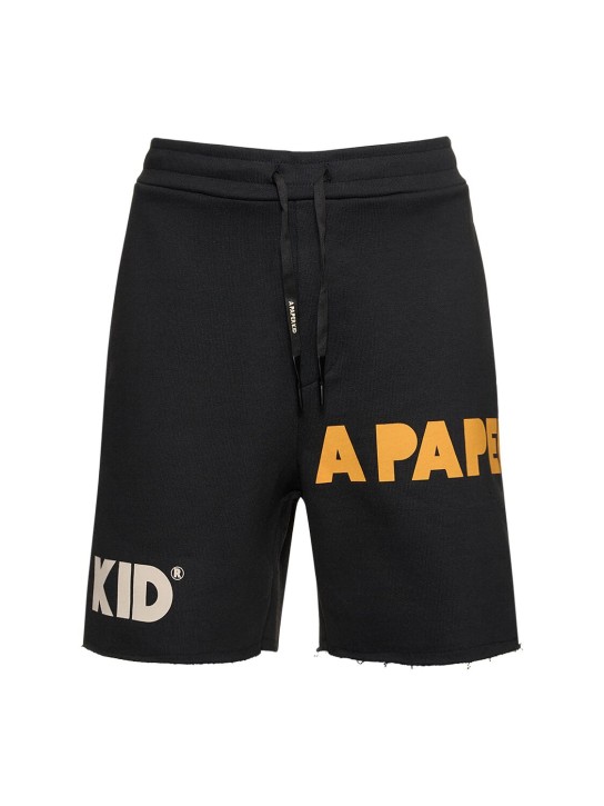 A Paper Kid: Unisex sweat shorts - Black - men_0 | Luisa Via Roma