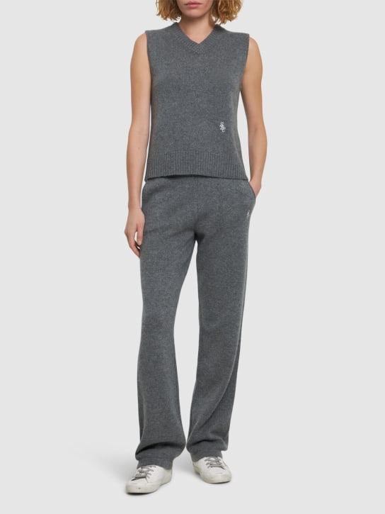 Sporty & Rich: SRC high waist cashmere pants - Grey - women_1 | Luisa Via Roma