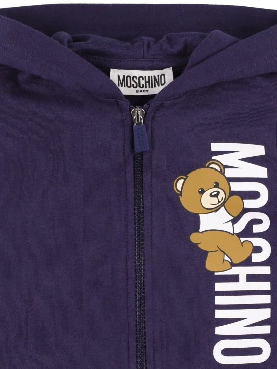 Moschino: Cotton zip sweatshirt & sweatpants - Navy - kids-girls_1 | Luisa Via Roma