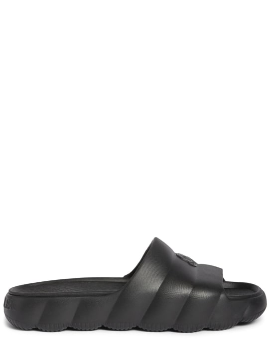 Moncler: Lilo rubber slide sandals - Nero - men_0 | Luisa Via Roma
