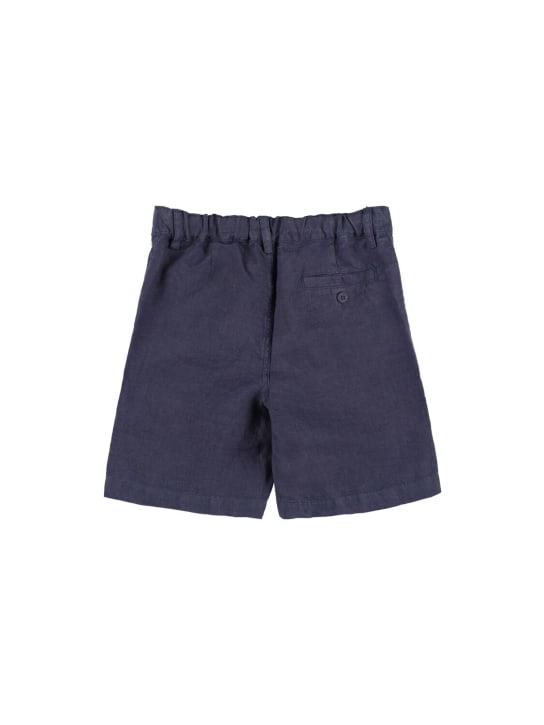 Il Gufo: Shorts in lino - Navy - kids-boys_1 | Luisa Via Roma