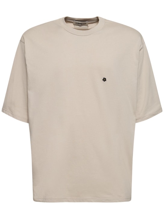 A Paper Kid: Camiseta de algodón - Grey - men_0 | Luisa Via Roma