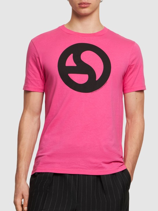 Acne Studios: Everest monogram cotton blend t-shirt - men_2 | Luisa Via Roma