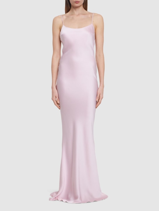 The Andamane: Ninfea tech crepe satin maxi slip dress - Pink - women_1 | Luisa Via Roma
