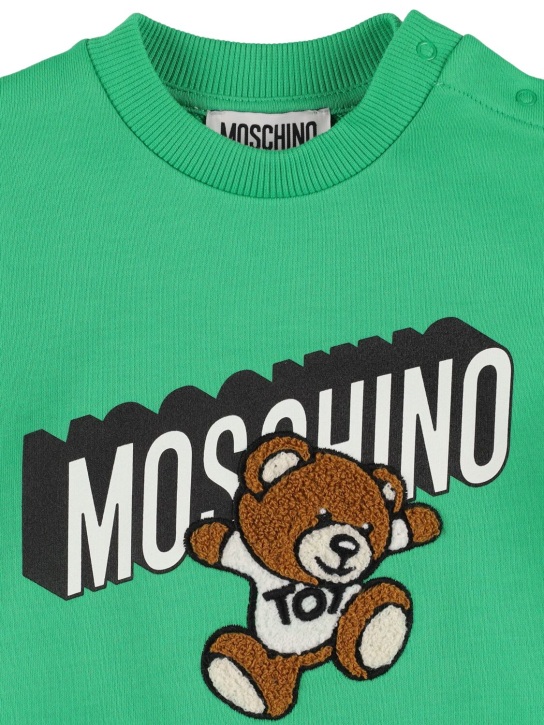 Moschino: Cotton crewneck sweatshirt - Yeşil - kids-boys_1 | Luisa Via Roma