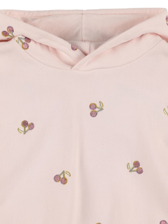 Bonpoint: Cherry embroidered cotton hoodie - Pink - kids-girls_1 | Luisa Via Roma