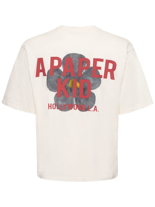 A Paper Kid: Back flower unisex t-shirt - Crema - men_0 | Luisa Via Roma
