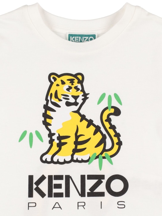 Kenzo Kids: 有机棉平纹针织T恤 - 白色 - kids-boys_1 | Luisa Via Roma