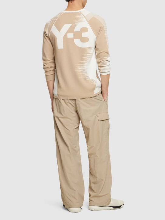 Y-3: 针织毛衣 - 米黄色/棕色 - men_1 | Luisa Via Roma