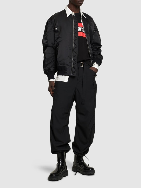 Sacai: Nylon twill jacket - Siyah - men_1 | Luisa Via Roma
