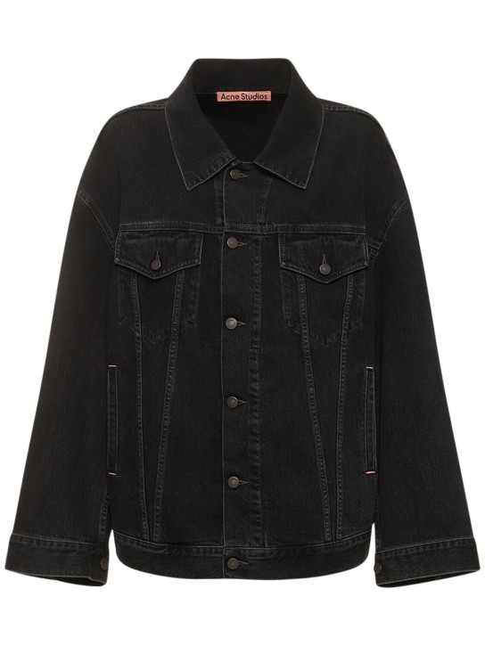 Acne Studios: Morris cotton denim oversize jacket - Black - women_0 | Luisa Via Roma