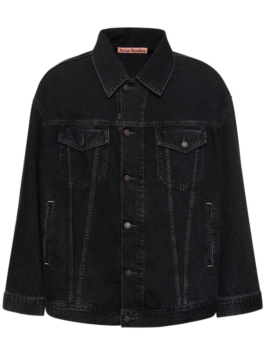 Acne Studios: Morris cotton denim oversize jacket - Siyah - men_0 | Luisa Via Roma