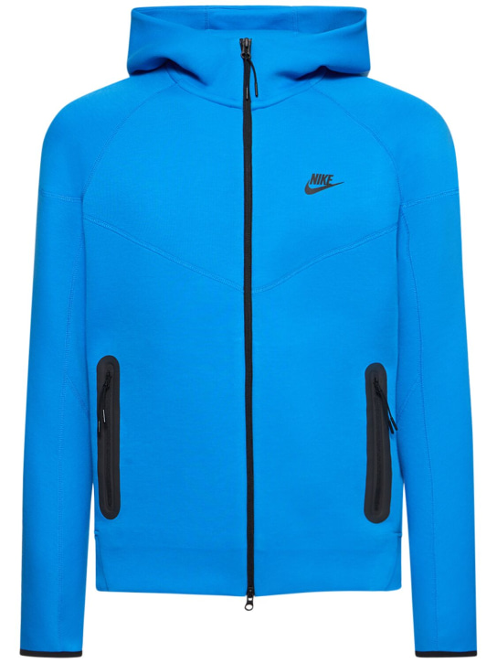 Nike: Sweat zippé en Tech Fleece à capuche Windrunner - Light Photo Blue - men_0 | Luisa Via Roma