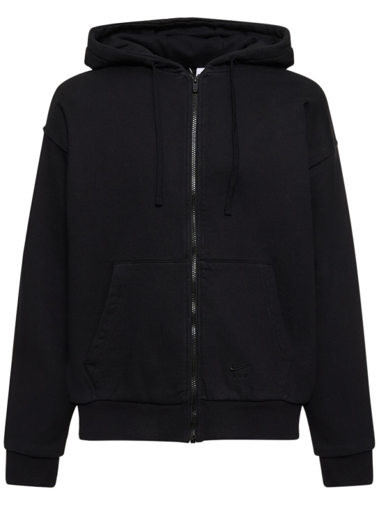 Nike: MMW cotton blend fleece hoodie - Nero - men_0 | Luisa Via Roma