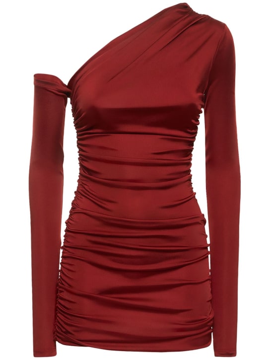 The Andamane: Vestido midi de jersey drapeado stretch - Rojo - women_0 | Luisa Via Roma