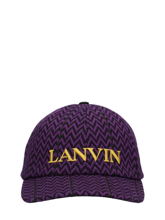 Lanvin: 帆布棒球帽 - 紫色 - women_0 | Luisa Via Roma
