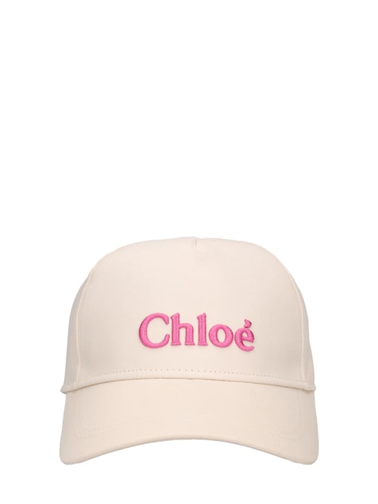 Chloé: 棉质平纹针织棒球帽 - kids-girls_0 | Luisa Via Roma