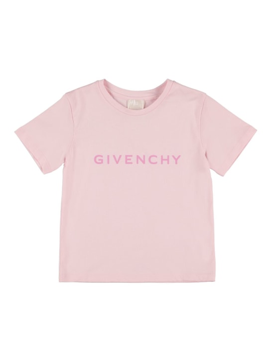 Givenchy: コットンジャージーTシャツ - ピンク - kids-girls_0 | Luisa Via Roma