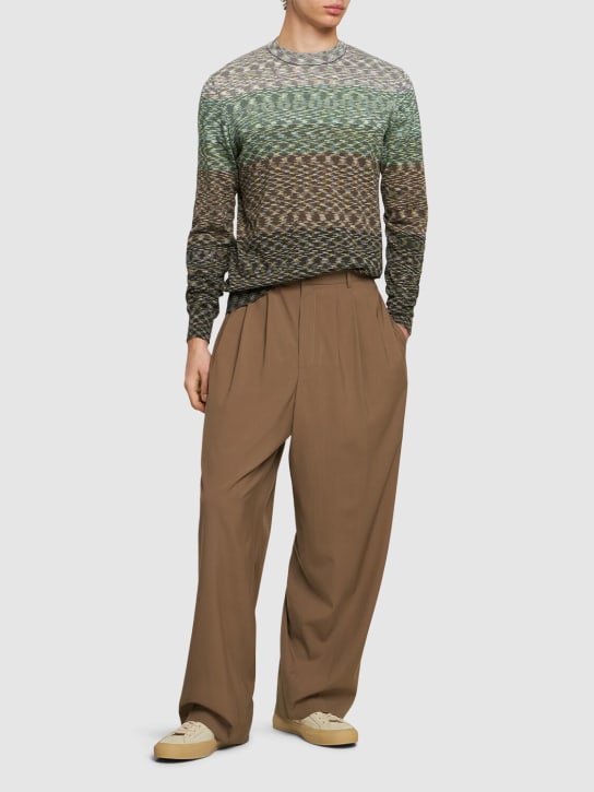 Missoni: Sweater aus Baumwollstrick mit Streifen - Khaki - men_1 | Luisa Via Roma