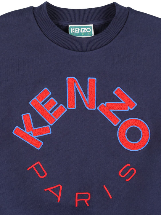 Kenzo Kids: Sudadera de felpa de algodón - Azul Marino - kids-girls_1 | Luisa Via Roma