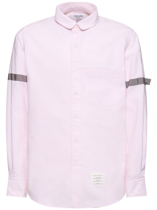 Thom Browne: Gerade geschnittenes Hemd mit rundem Kragen - Lt Pink - men_0 | Luisa Via Roma