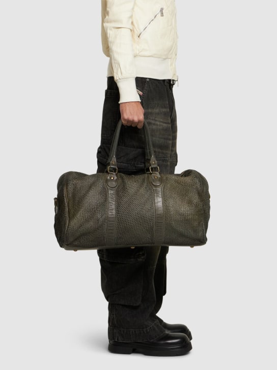 Giorgio Brato: Woven leather duffle bag - Asker yeşili - men_1 | Luisa Via Roma