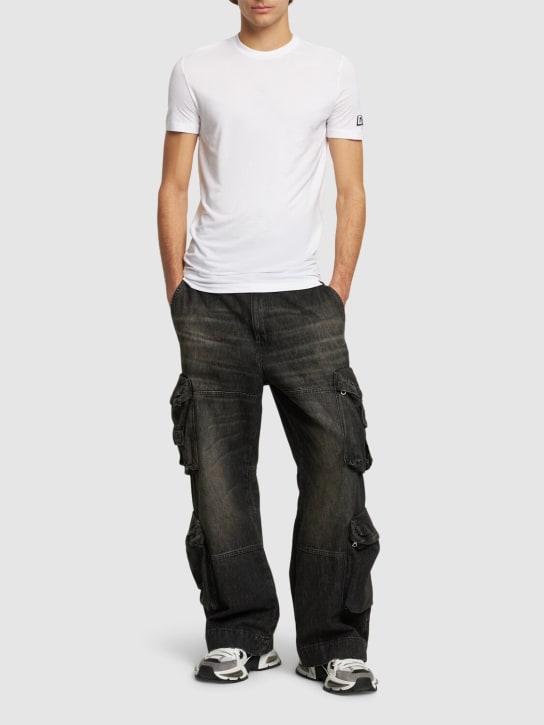 Dsquared2: T-Shirt aus Baumwolle „D2“ - Weiß - men_1 | Luisa Via Roma