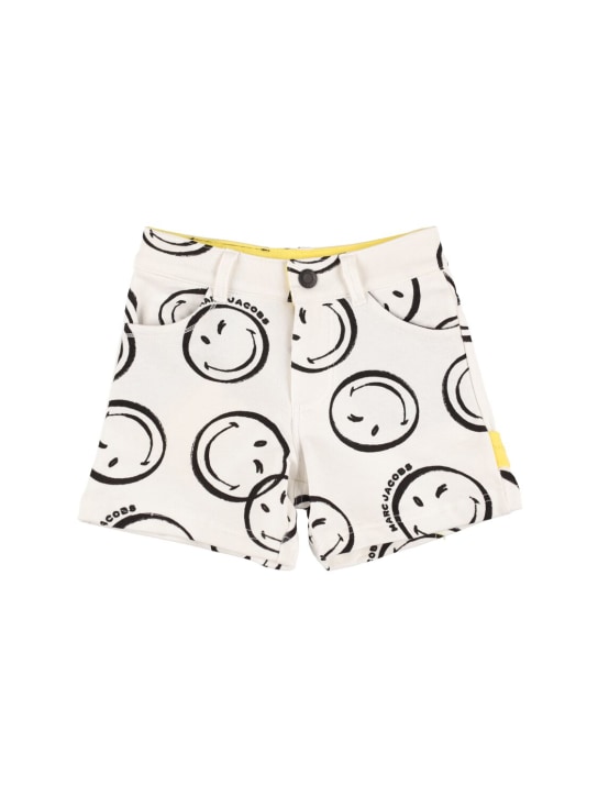 Marc Jacobs: Organic cotton sweat shorts - Beyaz - kids-boys_0 | Luisa Via Roma