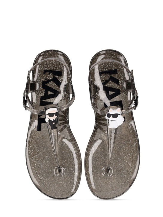 Karl Lagerfeld: Logo patent PVC sandals - Black - kids-girls_1 | Luisa Via Roma