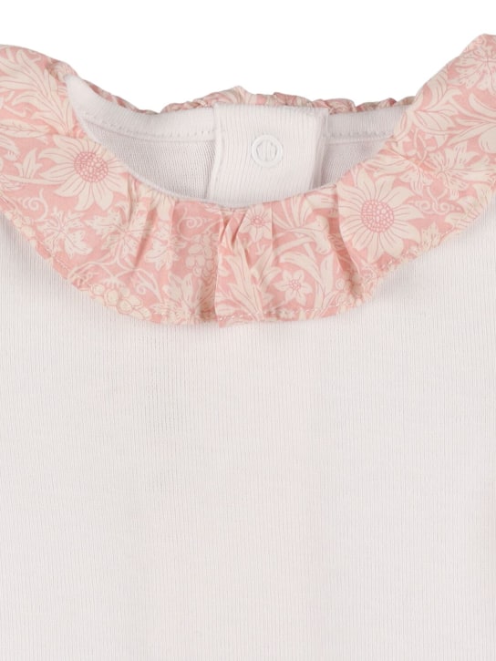 Bonpoint: T-shirt, culotte e sonaglio in cotone - Bianco - kids-girls_1 | Luisa Via Roma