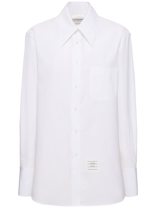 Thom Browne: Classic cotton poplin shirt - White - women_0 | Luisa Via Roma