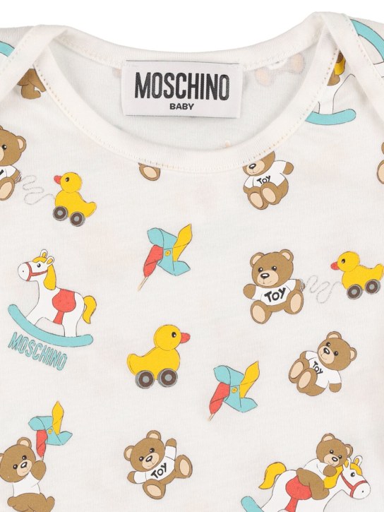 Moschino: 连体衣2件套装 - 米白色 - kids-boys_1 | Luisa Via Roma