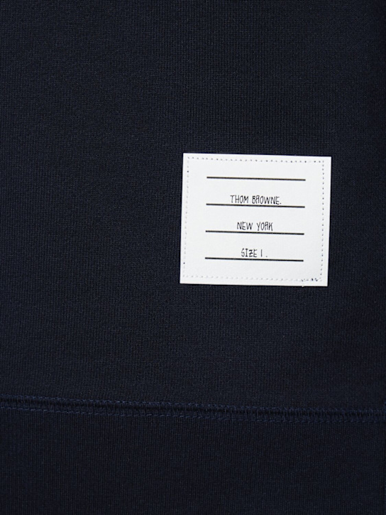 Thom Browne: Cotton jersey logo sweatshirt - Navy - men_3 | Luisa Via Roma