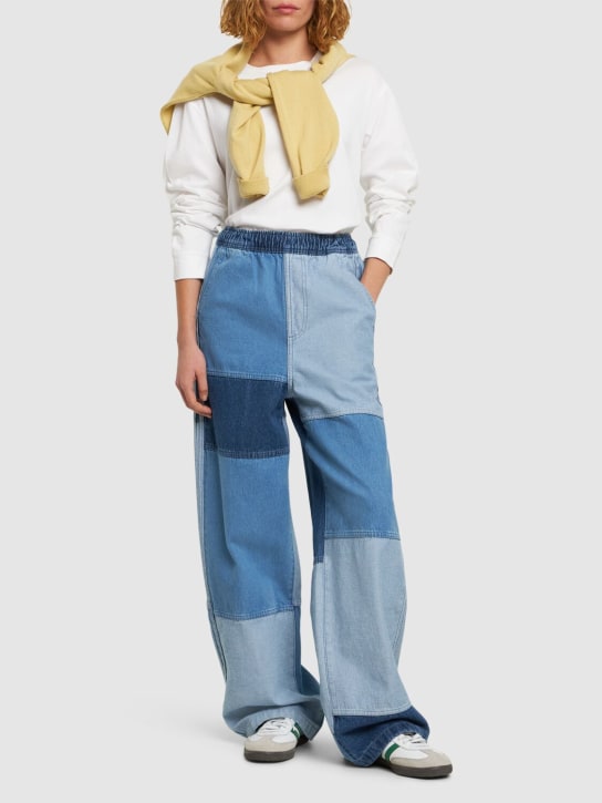 adidas Originals: Ksenia patchwork jeans - Light Blue - women_1 | Luisa Via Roma