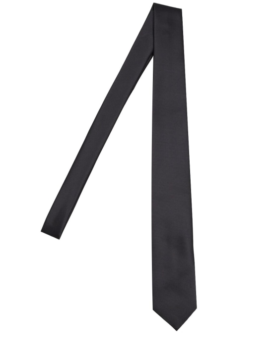 Tom Ford: Cravatta Solid in twill di seta 8cm - Indigo - men_0 | Luisa Via Roma