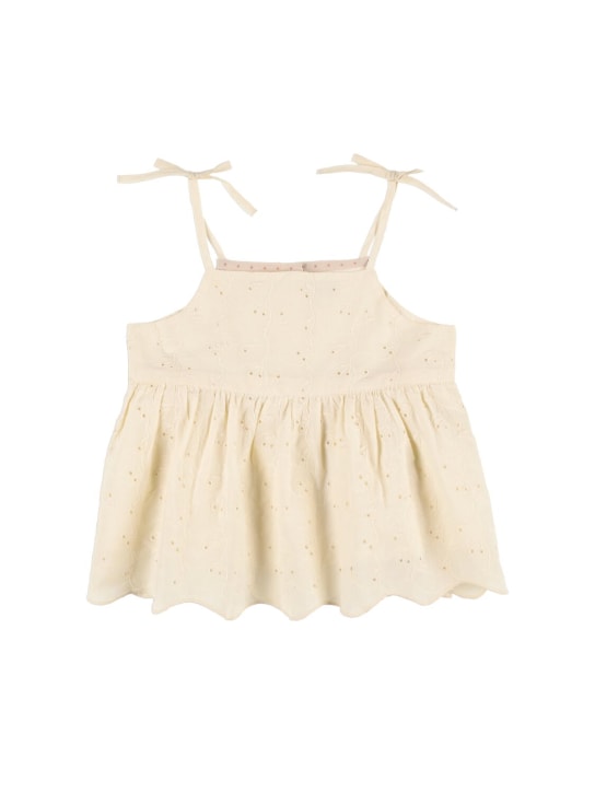 Liewood: Organic cotton top - Krem - kids-girls_0 | Luisa Via Roma