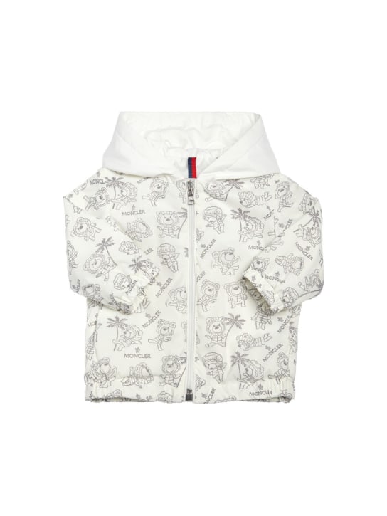 Moncler: Fynn printed nylon jacket - White - kids-boys_0 | Luisa Via Roma