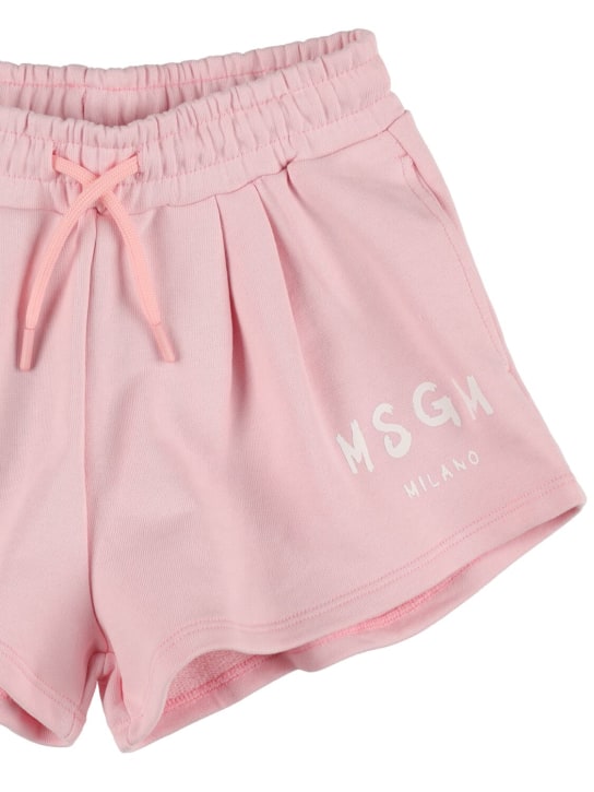 MSGM: Cotton sweat shorts - Pink - kids-girls_1 | Luisa Via Roma