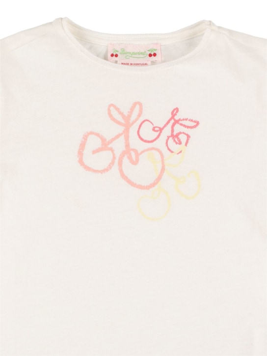 Bonpoint: 印花棉质平纹针织T恤 - 白色 - kids-girls_1 | Luisa Via Roma