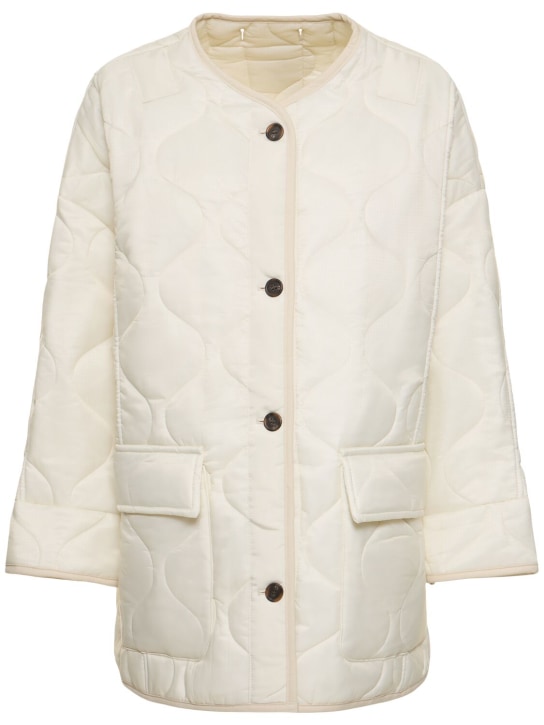 The Frankie Shop: Teddy quilted nylon jacket - Ivory - women_0 | Luisa Via Roma